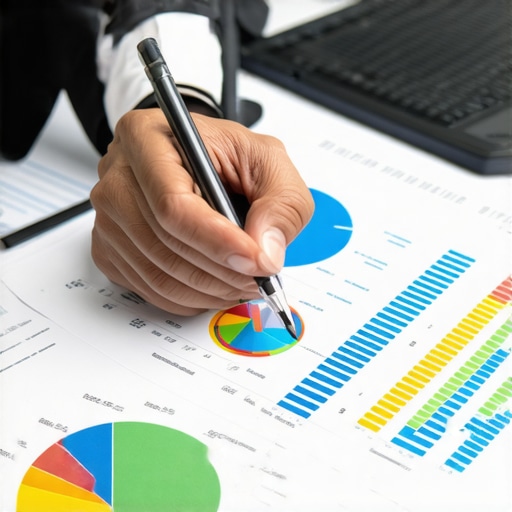 Financial advisor reviewing credit reports and data.