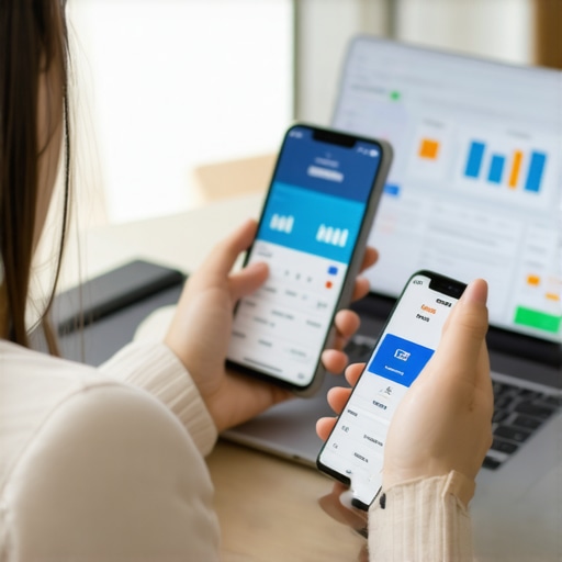 A person managing finances on digital devices, showcasing credit and debt management tools