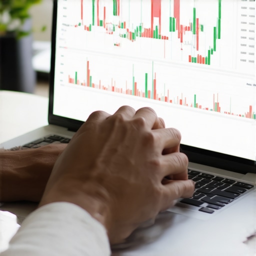 Using Tech Tools for Credit Maintenance Person monitoring credit scores on a laptop with financial graphs.