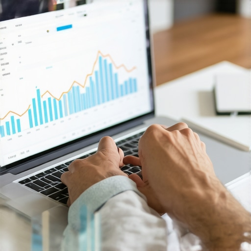 Using Technology to Manage Credit Effectively A person analyzing credit reports and financial data on a laptop in a home office