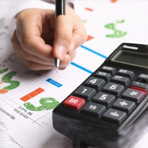 Individual analyzing debts and budget on a laptop