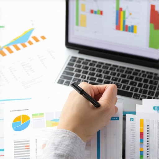 Person calculating debt repayment plan on laptop with charts.