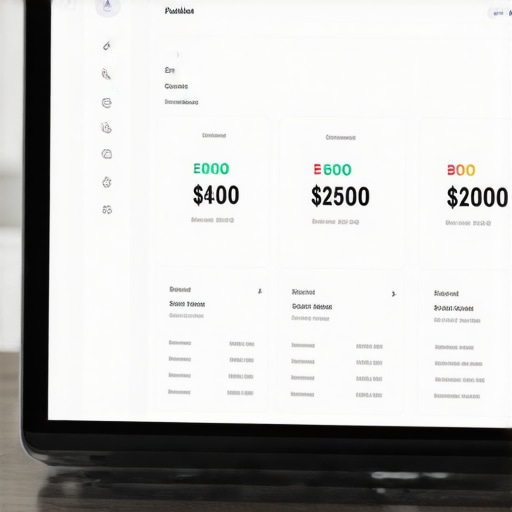 Laptop displaying credit monitoring and management dashboards