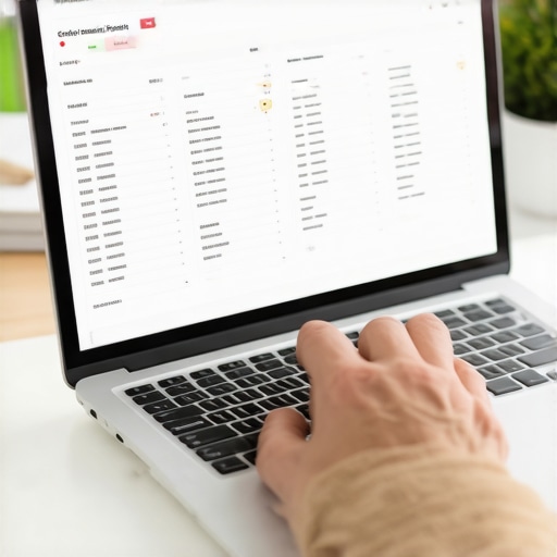 Person working on financial tools on laptop for credit building
