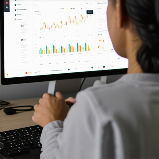 Digital credit management tools in use Person managing credit scores on a computer with financial software