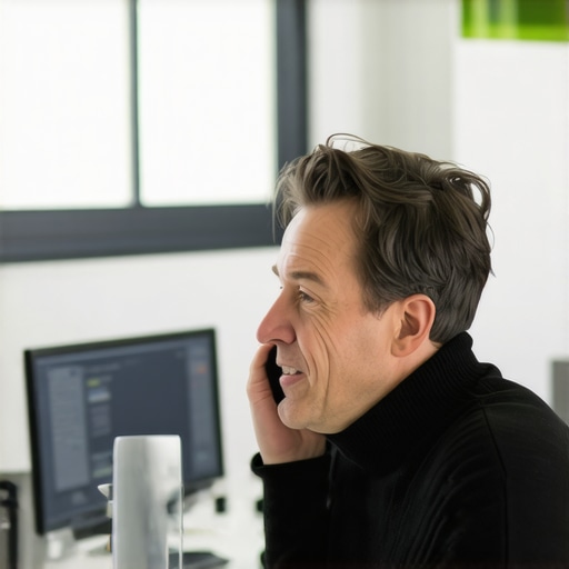 Person talking on the phone about boosting credit limit with a financial advisor in a home office.