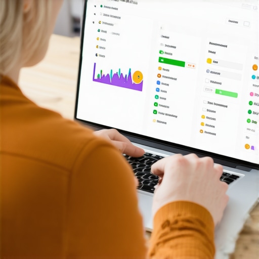 Person analyzing credit reports using online tools for financial management