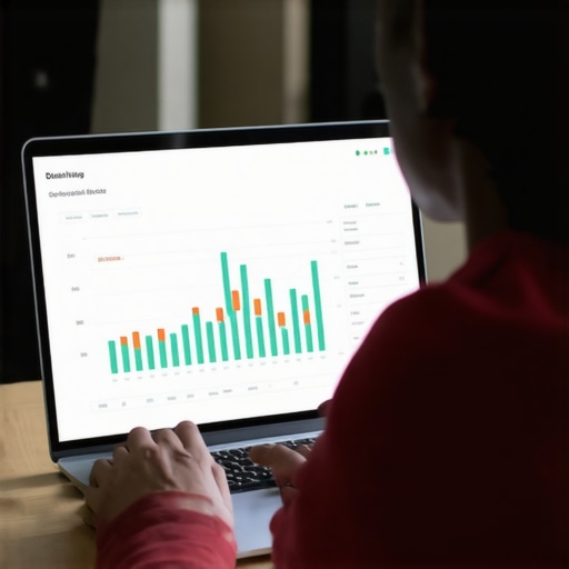Person reviewing financial charts on a laptop for debt management