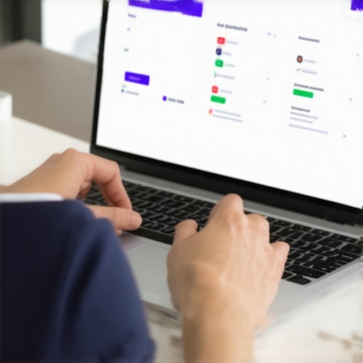 Effective Tools for Credit Maintenance Person analyzing credit scores on laptop with financial apps.