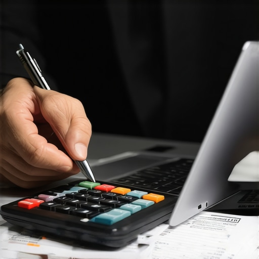 Individual analyzing bills and budgeting for debt repayment.