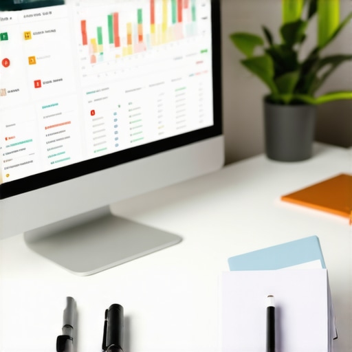 A person analyzing credit scores on a digital device, with financial tools and reports around them.