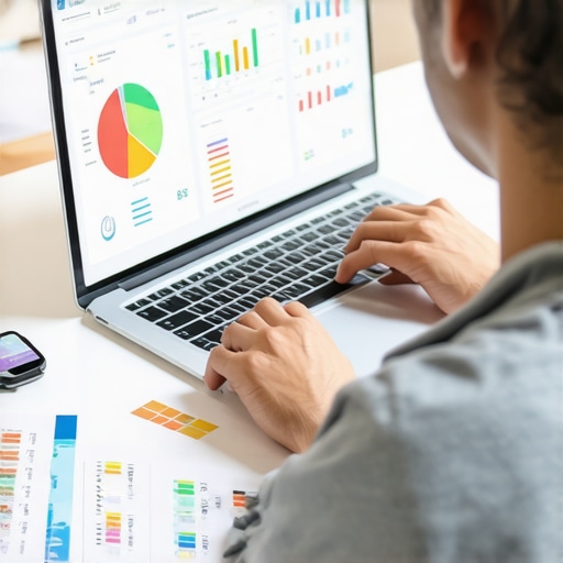 Individual analyzing credit scores and financial data on a computer