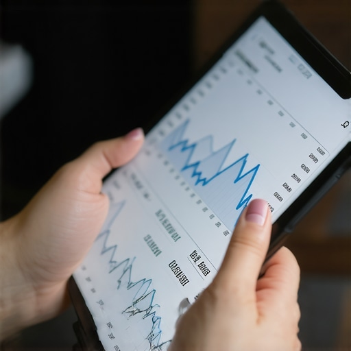 Monitoring Credit Report for Long-Term Success Person analyzing credit report on a tablet with financial graphs behind.