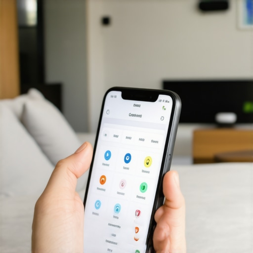 Person checking their credit score on a smartphone app