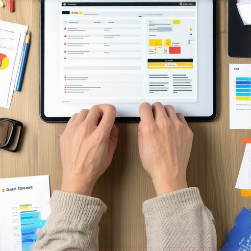 Individual analyzing credit reports on a computer with financial management tools.