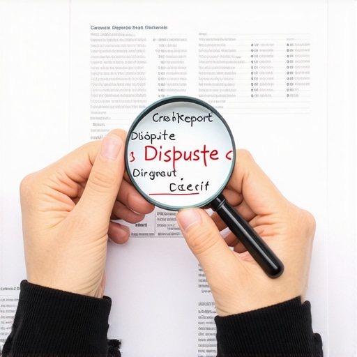 Person examining credit report for errors during dispute process