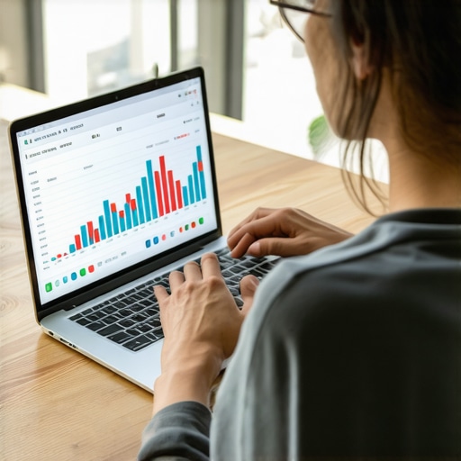 Person analyzing their credit report on a laptop
