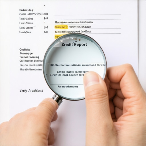 Person examining credit report details with focus on addresses