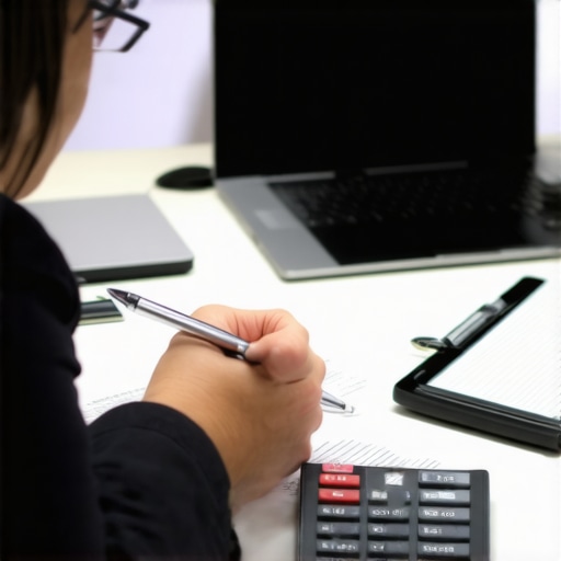 Person analyzing credit reports and financial documents to manage debts effectively