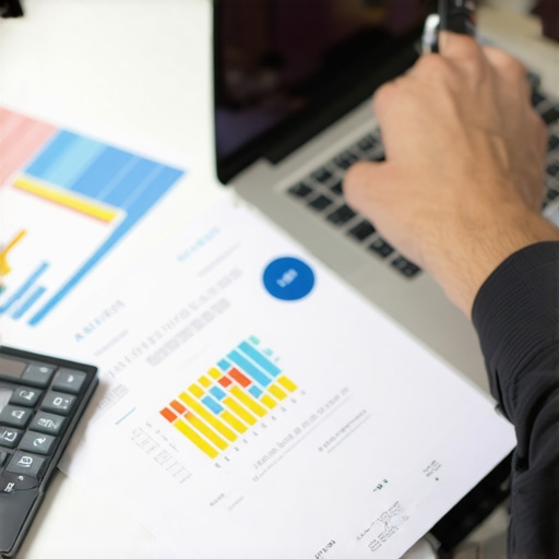 Reviewing Credit Reports and Financial Plans Person analyzing credit report details and financial strategies at a desk.