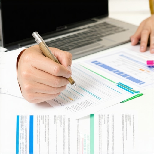 Reviewing Credit Reports and Planning Person analyzing credit reports and planning steps to improve credit score.