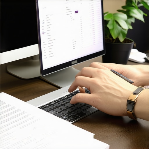 Person analyzing credit report details on a laptop.