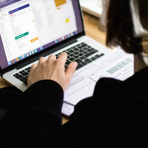 Person analyzing credit reports for improvement strategies