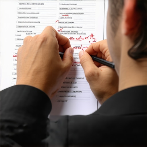 Reviewing Credit Reports for Fraudulent Accounts Person analyzing credit reports to identify errors and fraudulent activities