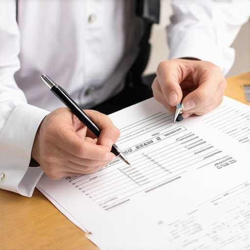 Person examining medical bills with a highlighter and notes
