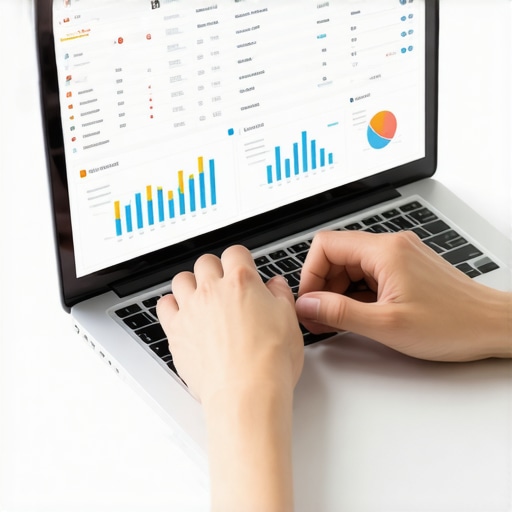 Using Financial Tools for Credit Maintenance Person managing credit score through software on laptop