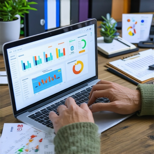 A person managing credit scores using digital tools and spreadsheets.