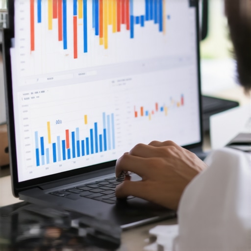 Using Technology to Manage Credit Person reviewing credit reports and financial data on a laptop