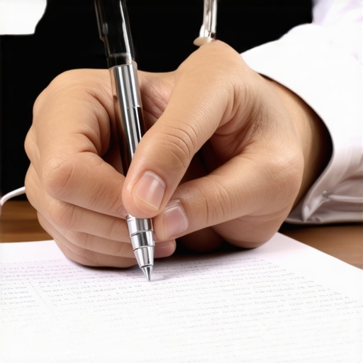 Person drafting a formal letter to stop debt collector calls