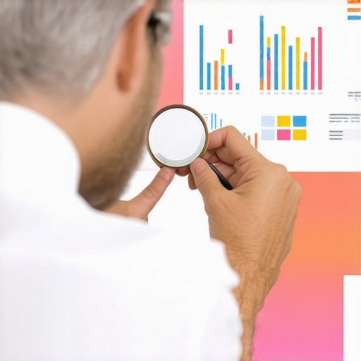 Advanced Credit Report Analysis Close up of person analyzing a credit report with a magnifying glass