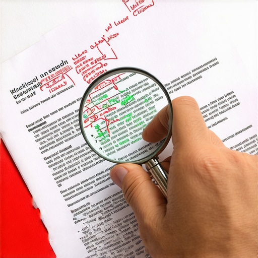 A person using a magnifying glass on a credit report to show the importance of detail in credit rebuilding.