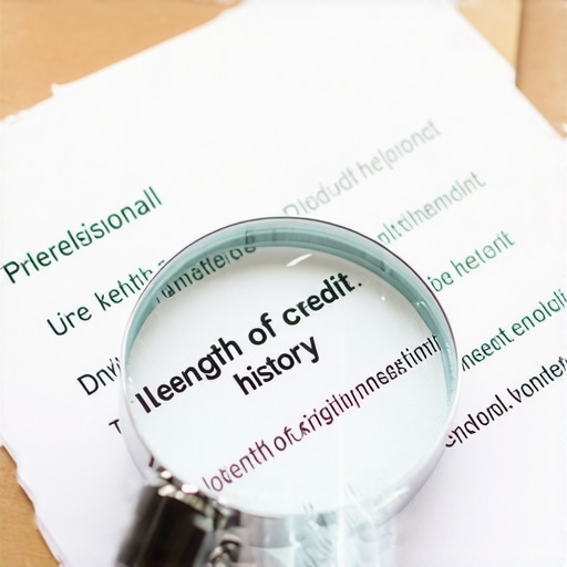 Analyzing Credit History Nuance Magnifying glass over a credit report highlighting account age sections