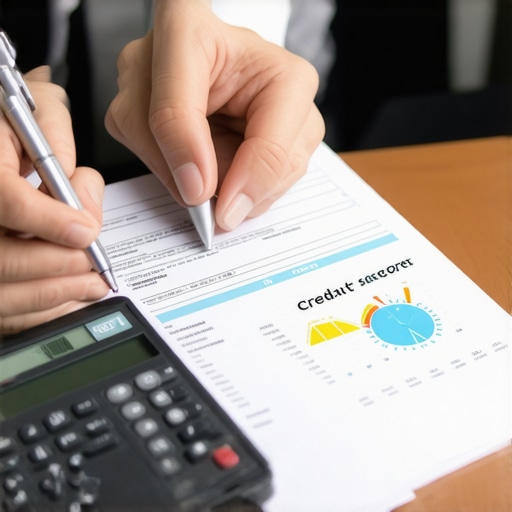 Analyzing the Credit Score Impact of Paid Collections Hands holding a credit report and calculator while analyzing a credit score graph.