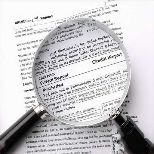 Analyzing the Nuances of Credit Reports A magnifying glass focusing on the fine print of a credit report to represent advanced credit repair strategies.