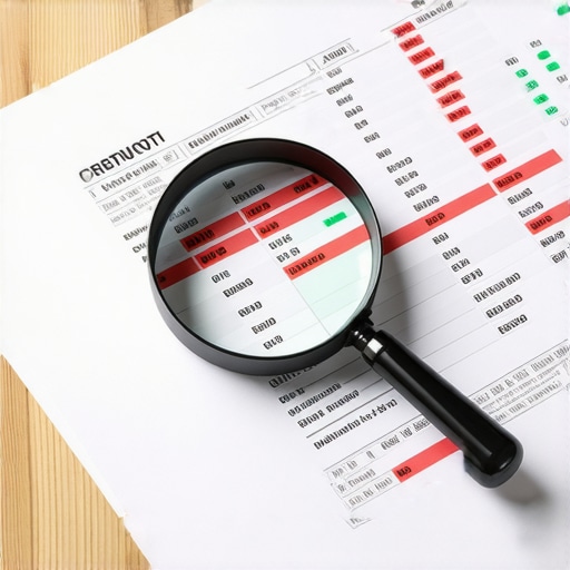 Analyzing the Nuances of Credit Reports A magnifying glass focusing on a credit report highlighting advanced credit scoring nuances.