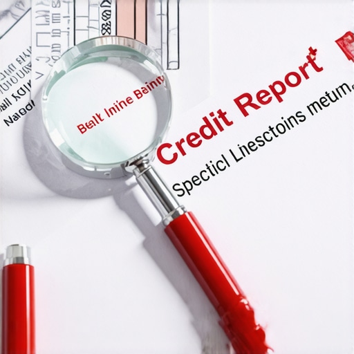 A magnifying glass highlighting details on a credit report to find hidden errors.