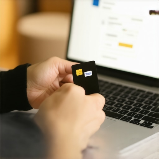Automated Payments for Credit Score Health Person setting up automated credit card payments for credit score maintenance.