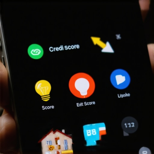 Mobile app showing credit score increase through utility bill reporting