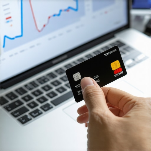 A person using a secured credit card to rebuild their credit score after foreclosure.