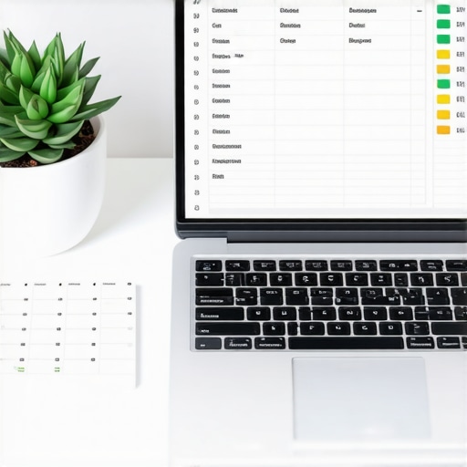 A desk with a laptop and financial planning tools illustrating credit score maintenance habit.