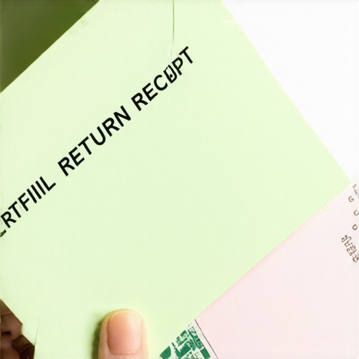 Debt Validation Certified Mail Receipt A person holding a certified mail receipt used for sending a debt validation letter to a collection agency.