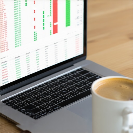 A financial spreadsheet on a laptop used for tracking credit scores and debt management.