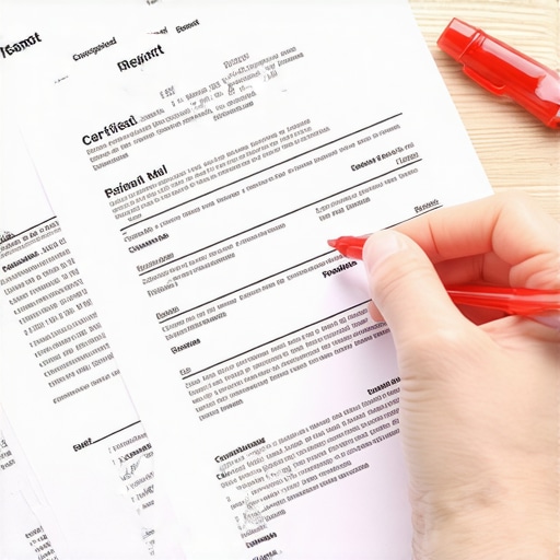 Certified mail receipt and bank statements used to dispute a credit report error.