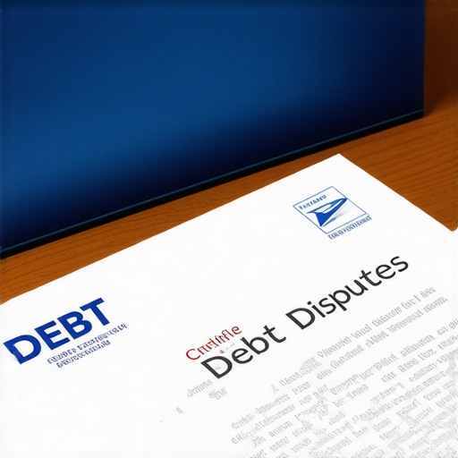 Essential tools for debt validation and credit repair Certified mail receipts and debt validation documents on a desk.