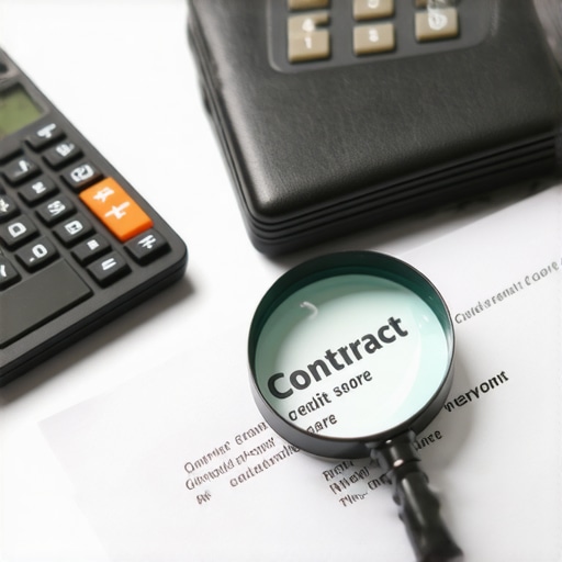 Expert Financial Analysis and Credit Nuance Close up of a calculator and credit report representing expert debt management analysis.