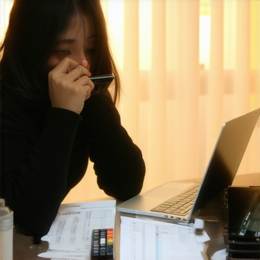 A person negotiating with a bank over the phone to restore a reduced credit limit.